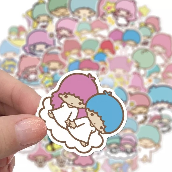 Sanrio Little Twin Stars Stickers 50 Pcs, Waterproof Vinyl Kawaii - Picture 5 of 6